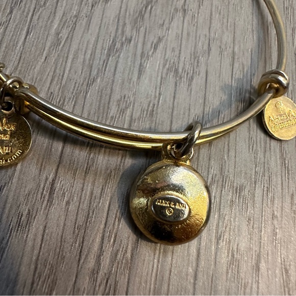 Alex and Ani August Birthstone Charm Bangle Peridot Bracelet - Picture 5 of 5